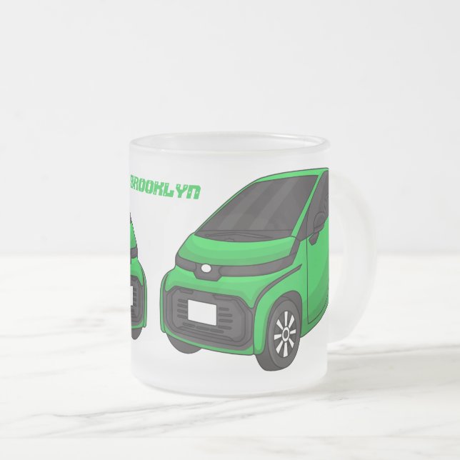 Tasse Givré Mignonne micro-voiture verte (Devant droit)