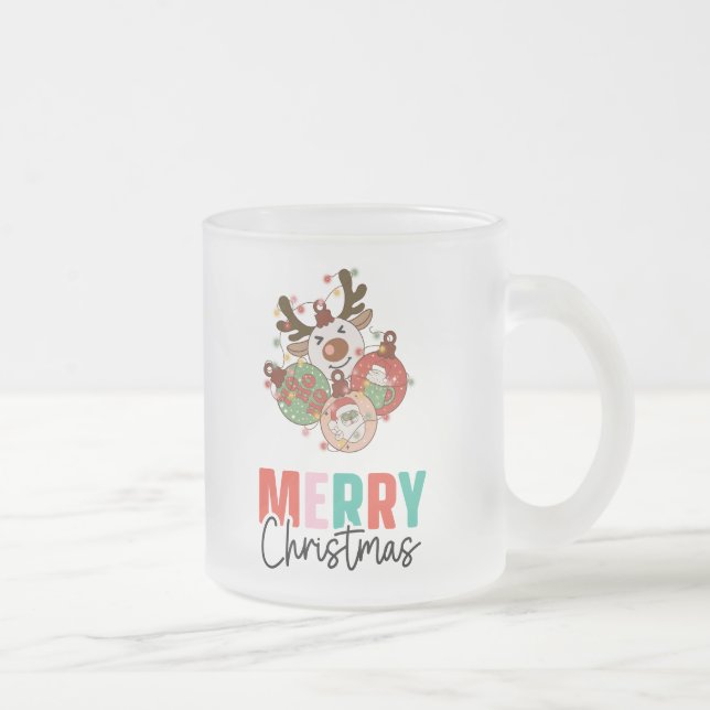 Tasse Givré Mignons ornements - Joyeux Noël (Droit)