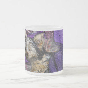 Tasse Givré Minuscule Yorkie dormant Angel Halo Memorial Art
