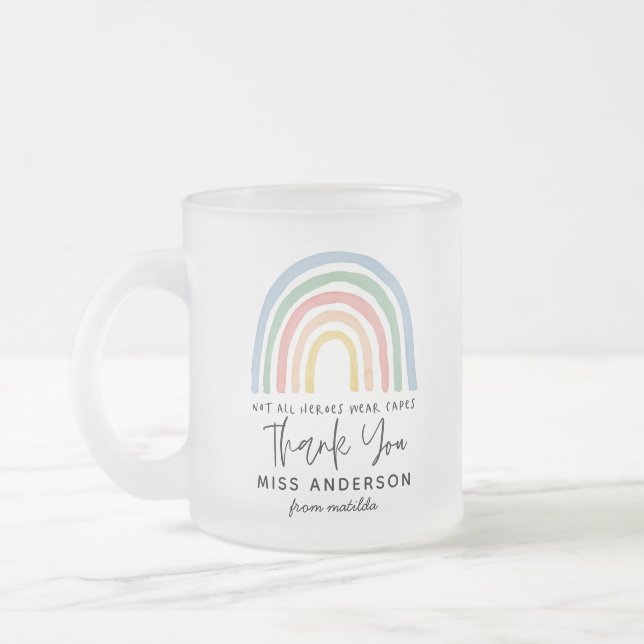 Tasse Givré Moderne aquarelle arc-en-ciel professeur merci cad (Gauche)