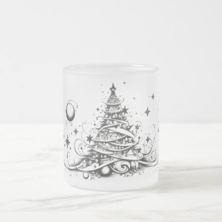Tasse Givré Mon arbre de Noël : Ligne d'encre en verre de Noël
