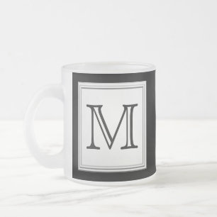 Tasse Givré Monogramme fait sur commande imprimé. Gris noir e