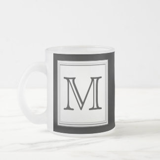Tasse Givré Monogramme fait sur commande imprimé. Gris noir et