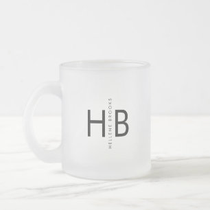 Tasse Givré Monogramme initial noir moderne
