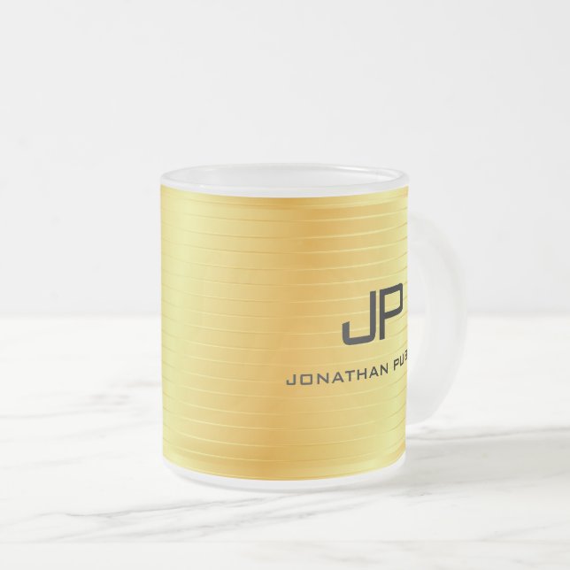 Tasse Givré Monogramme Modèle Elegant Gold Look tendance (Devant droit)