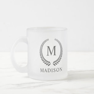 Tasse Givré Monogramme personnalisé noir et or pailleté or per