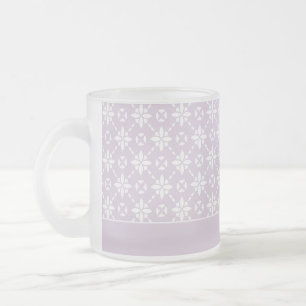 Tasse Givré Motif à carreaux de fleurs blanches sur bordure ro