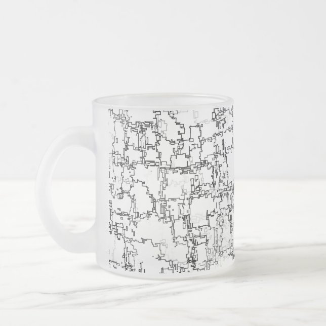 Tasse Givré Motif Abstrait noir et blanc (Gauche)
