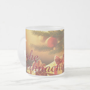 Tasse Givré Motif, avec des cadeaux sous le sapin de Noël 3701