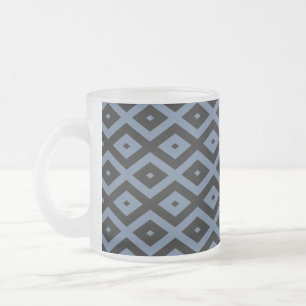 Tasse Givré Motif bleu gris et noir diamant