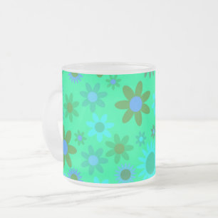 Tasse Givré Motif d'alimentation de fleurs vert brillant
