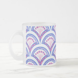 Tasse Givré motif damassé floral bleu