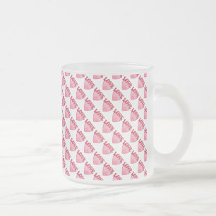 Tasse Givré Motif de coeur d'amour rose