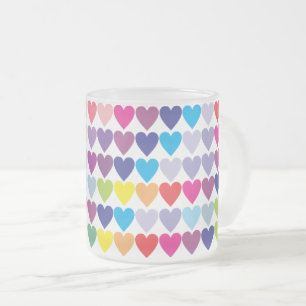 Tasse Givré Motif de cœurs arc-en-ciel colorés