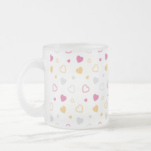 Tasse Givré Motif de coeurs stylisés