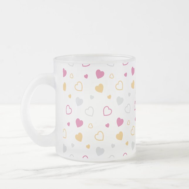 Tasse Givré Motif de coeurs stylisés (Gauche)