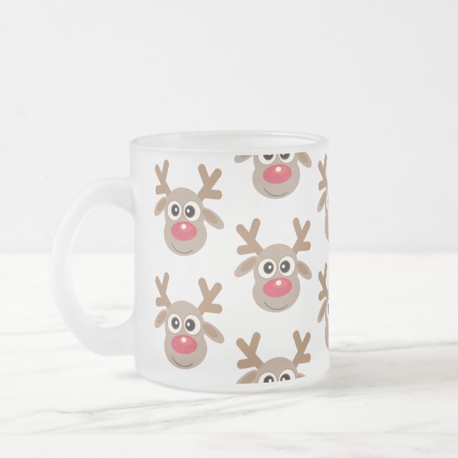 Tasse Givré Motif de dessin animé de Christmas Cute Reindeer (Gauche)