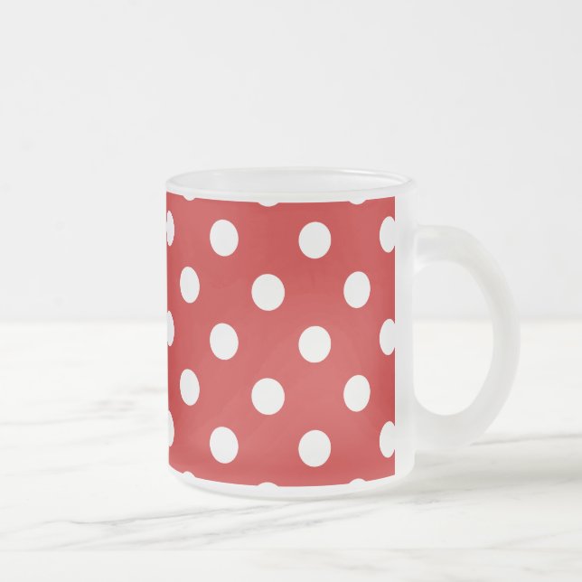 Tasse Givré Motif de point rouge et blanc de polka (Droit)