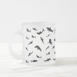 Tasse Givré Motif de requin-baleine noire et blanche Ombre