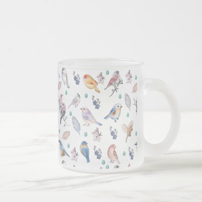 Tasse Givré Motif des oiseaux de printemps (Droit)