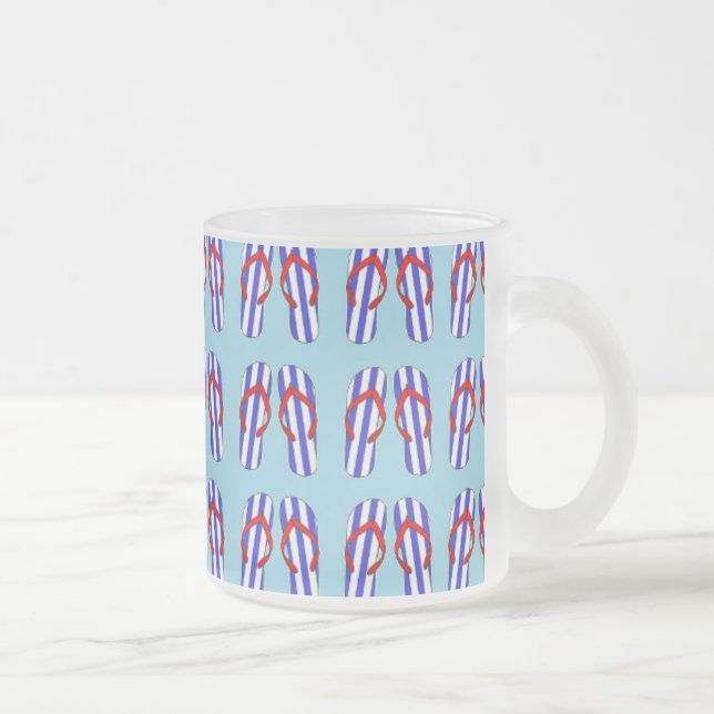 Tasse Givré Motif des tongs à taches bleues (Droit)