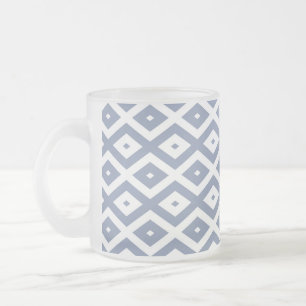 Tasse Givré Motif diamant bleu gris et blanc