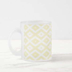 Tasse Givré Motif diamant jaune pâle et blanc