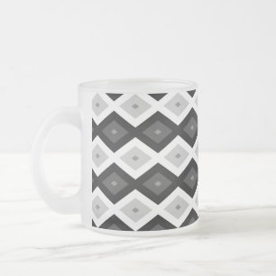 Tasse Givré Motif diamant noir, blanc et gris
