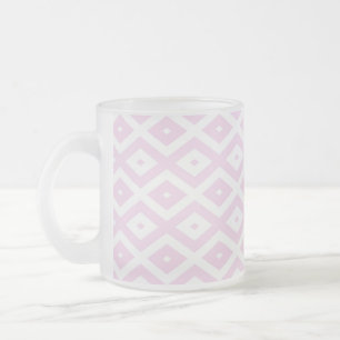 Tasse Givré Motif diamant rose pâle et blanc