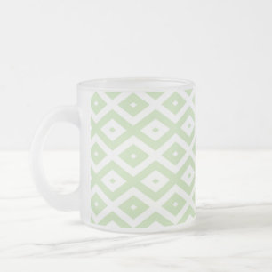 Tasse Givré Motif diamant vert pâle et blanc