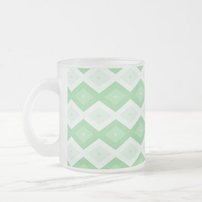 Tasse Givré Motif diamant vert pomme (Gauche)