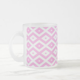 Tasse Givré Motif en diamant rose et blanc