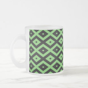 Tasse Givré Motif en diamant vert citron et noir