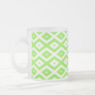 Tasse Givré Motif en diamant vert et blanc