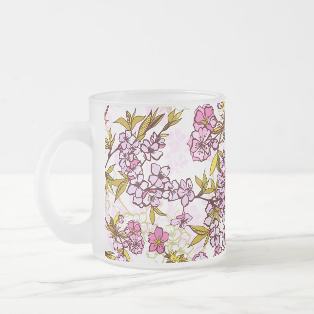 Tasse Givré Motif en fleurs de cerisiers  (Gauche)