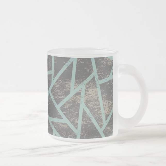 Tasse Givré Motif en mosaïque vert pâle et gris (Droit)