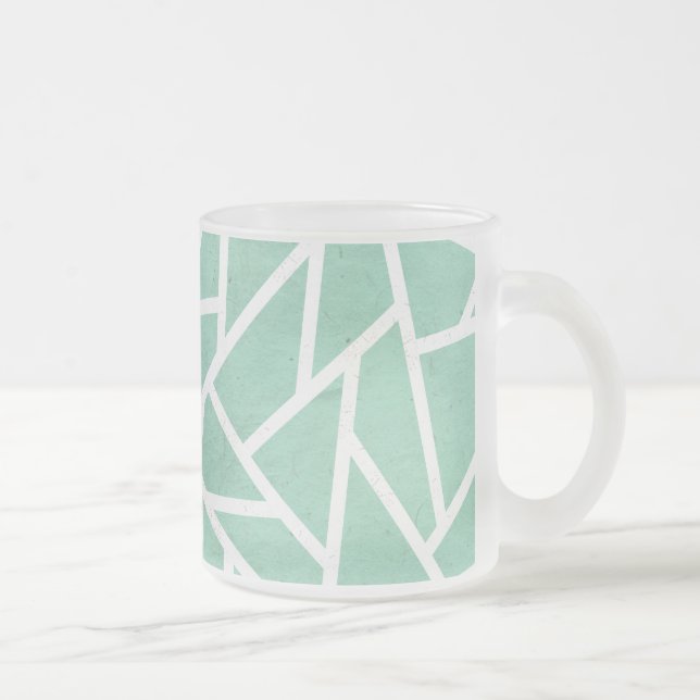 Tasse Givré Motif en mosaïque verte et blanche (Droit)