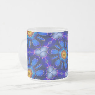 Tasse Givré Motif Fleurs bleues Abstraites