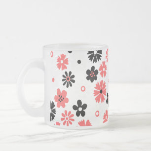 Tasse Givré Motif floral à monogramme moderne