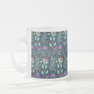 Tasse Givré Motif floral exotique peint à la main-23206