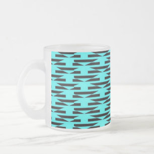 Tasse Givré Motif géométrique turquoise et noir
