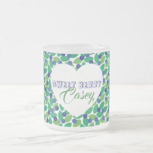 Tasse Givré Motif Myrtilles Moderne Vert Bleu Personnaliser.