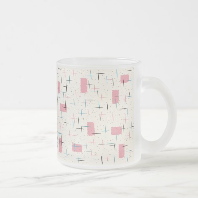 Tasse Givré Motif rose atomique rétro givrée de verre (Droit)