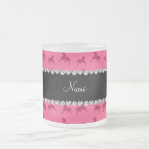 Tasse Givré Motif rose nommé personnalisé de cheval