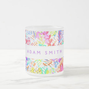 Tasse Givré Motifs de fleurs abstraites colorées mignonnes