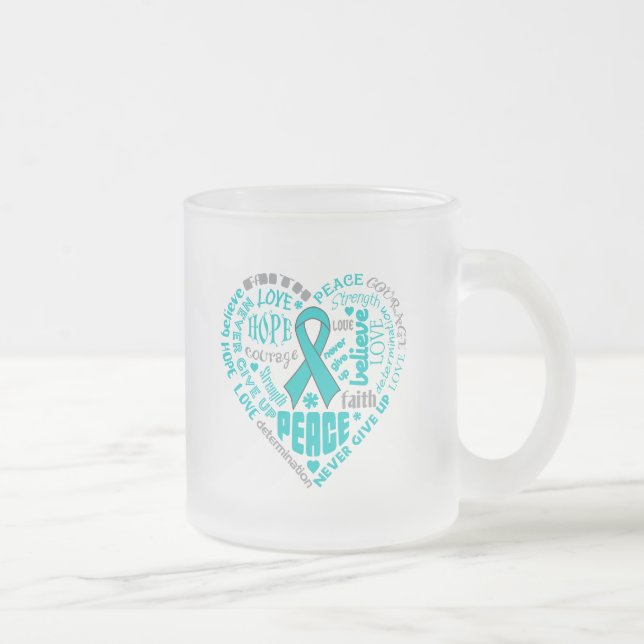 Tasse Givré Mots de coeur de conscience de PTSD (Droit)