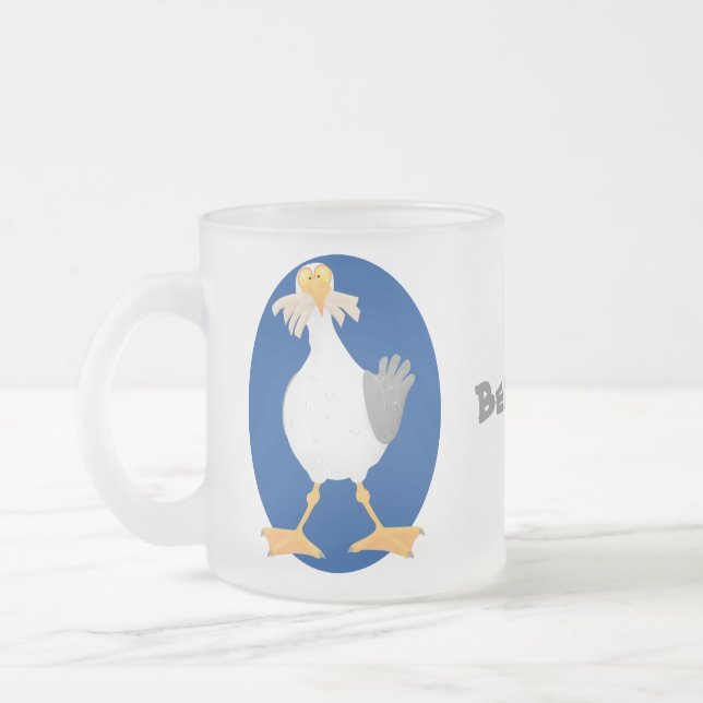 Tasse Givré Mouette drôle avec frites dessin animé (Gauche)