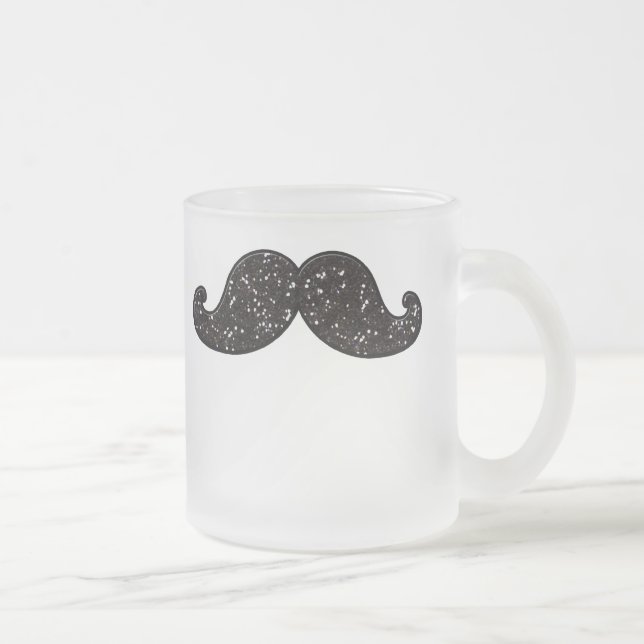 TASSE GIVRÉ MOUSTACHE DE PARTIES SCINTILLANTES DE NOIR (Droit)