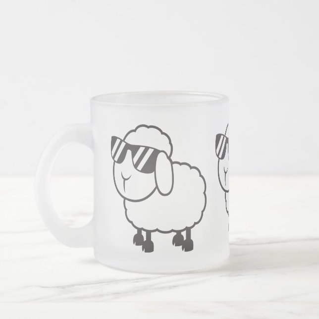 Tasse Givré Moutons blancs dans la bande dessinée de lunettes (Gauche)