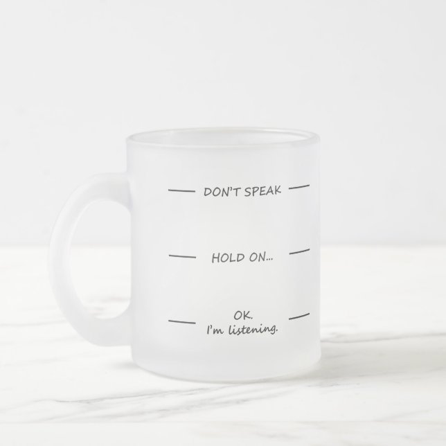 Tasse Givré Ne parle pas ! Drôle du café en verre (Gauche)